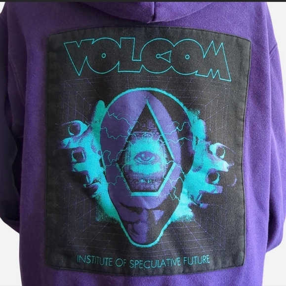 VOLCOM FEATURED ARTIST MAX LOEFFLER Purple Size Small - Picture 9 of 10